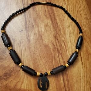 Black and Brown Beaded Necklace